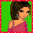 Pixel art contact sheet of a female character in four frames showing different poses and clothing details with the text "Binal" on one panel.