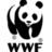 Black and white panda icon with 'WWF' text below, showing two states: one fully visible, the other partially cropped by a gray rectangle.