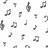 Pixelated image with musical notes on white background, black text reading "Sing Like You Mean It!" and "Marissa" on black background, vertical "La" repetitions.