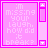 identical pink and purple pixelated text displaying 'i'm missing your laugh, how did it break?' with a vertical bar on the left side