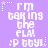 Pixelated text on a purple background with white stars and dots, repeating 'i'm taking the ELA! :P ttyl' in a pattern