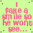 A static image with a light green background and scattered black dots, displaying repeated pink text that reads "I fake a smile so he won't see..." in a pixelated font.
