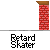 Pixelated animated sequence showing a yellow-shirted figure performing skateboarding actions against red brick pillars on gray background with repeated text.