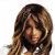 A 50x50 pixel animated contact sheet showing three frames of a woman with long brown hair wearing a white top and brown shorts, displayed in a 2x2 grid layout with one empty gray cell.