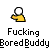 Yellow cartoon figure with white head extends right hand in repeated , one frame shows red splatter effect on yellow hand