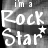 A split-frame animated buddy icon showing two versions of the phrase "i'm a Rock Star" with different color schemes and star symbols, displayed side-by-side in a contact sheet layout.