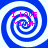 Four identical blue and white spiral patterns arranged in a , each containing pink text reading "I LOVE MICAH"