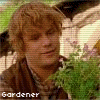 Six show a character in different roles: Gardener with plants, Poet in blue, Warrior with a sword, Faithful Friend holding hands, Samwise Gamgee text, and One Hell of a Hobbit text