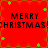 Red background with green star shapes and black text reading "MERRY CHRISTMAS!" in four quadrants.