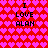Red background with repeating pink heart pattern and black text "I LOVE ALAN" in four identical quadrants.