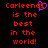 Red pixelated text on black background reads "CarleenaI is the best in the world!" with a purple heart symbol replacing the 'I' in the first instance.