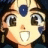 A pixelated anime-style character face with a blue gem on the forehead, next to stylized text reading "Anime IM" and "com" on a black background.