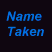 four 'Name Taken' text above three animated music-themed icons with pixelated visuals and blue/orange color schemes