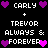 Pixelated text and heart symbols arranged in a on black background, with alternating purple and pink hearts