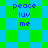Pixelated text 'peace luv me' appears on green and blue checkered backgrounds with diamond-shaped patterns.