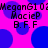 Pixelated text and blue circles on a pink background with repeated patterns.