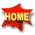 Red star-shaped icons with yellow 'HOME' text, varying in size and shadow depth across a
