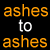 A static digital composition with multiple text fragments in various colors and fonts on a black background, including 'ashes to ashes', 'dust to dust', 'LIFE is', 'so PARTY we', 'short most', and double exclamation marks.
