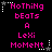 Pixelated pink text on black background with white star and dot patterns, displaying 'NoThing beats A LeXi MoMeNt' in three vertical