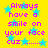 Yellow background with cyan stars and pink text reading 'Always have a smile on your face cuz .......' repeated in four identical