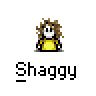 A 5x4 contact sheet of a Shaggy-themed animated buddy icon showing multiple frames with slight pose variations against a gray background.