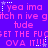 Pixelated text repeats across a purple background with pink and white accents, featuring phrases like 'yea ima' and 'get the fuget over it!!!' with star and dot decorations.