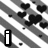 Black-and-white pixelated image with diagonal stripes and scattered hearts, displaying text fragments 'i', 'love', 'my', 'besties' in bold white letters.