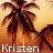 palm tree images with the name 'Kristen' displayed in orange text across multiple and