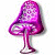 Pixelated purple mushroom icon with white base on left, green text 'Original Icons .com' on dark green background right.
