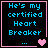 Four pixel-art display identical text with varying heart symbols, each bordered in pink on a black background