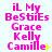 three and three displays repeated text in bright pink with yellow accents on a light background