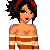 Pixel art of a woman with dark hair and red headband in striped top, next to partial male figure in jeans and chainmail sleeves.