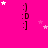 A bright pink background with multiple identical black text emoticons and scattered white and pink stars.