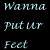 Pixelated image of a person with closed eyes and a white bandage on the cheek, overlaid with stylized text reading "Wanna Put Ur Feet On My Rug!" against black background.