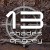 Pixelated static image showing large white numerals '13' over fainter stylized text on a dark brown background.