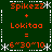 Green background with white dotted borders and star patterns, displaying orange text 'Spikez2 + Lokitao = 6^30^10' in four identical quadrants.