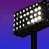 Animated sequence showing a baseball emerging from behind a stadium light, then transitioning through fire effects and smoke on the same background.