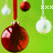 Green background with hanging red and white ornaments; text changes from 'xxx' to 'Merry Christmas'.