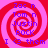 Four identical display a red and pink spiral background with blue text listing names, 'ROCK', and 'I <3 them' in pixelated font