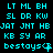 Cyan pixelated text and symbols on black background, with animated variations of 'bestays' followed by different punctuation marks.