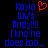 Blue pixelated text on black background with red heart symbol above 'Kayla' in left , identical right