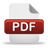 Static icon shows white document with folded corner overlaid by red banner containing white 'PDF' text on gray background.