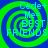 Four identical display a green and blue spiral background with cyan text reading "Cede+ Me= BEST FRIENDS" in pixelated font