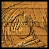 Wood-carved anime character with long hair and closed eyes, next to text listing name Hotori from Fushigi Yuugi type Pine Wood.