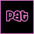 Animated contact sheet of a pink text-based icon showing sequential transformation from "PAG" to "LIF" to "MY ANG DRUG" on black background with gray transparency area.
