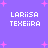 Purple background with pink star shapes and repeated white pixelated text reading LARIISA TEXEIRA in four quadrants.