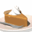 A slice of pumpkin pie with whipped cream on a plate, shown in multiple animated states.