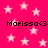 A static image with a bright pink background filled with scattered white stars and repeated text "Marissa<3" in black pixelated font.