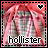 Pixelated icon with pink and red tones, featuring a heart symbol in the top-right corner and 'hollister' text at the bottom.