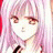 A 48x48 pixel buddy icon featuring a split composition with an anime-style character on the left and text elements on the right against a black background.